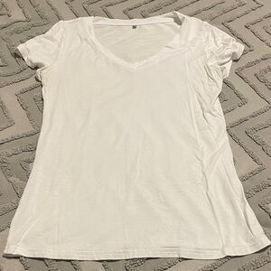 Classic White V-Neck Women's Top